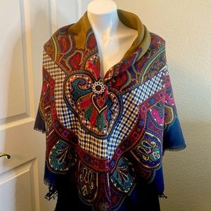 Vintage Aquascutum of London Large Shawl Scarf Wrap